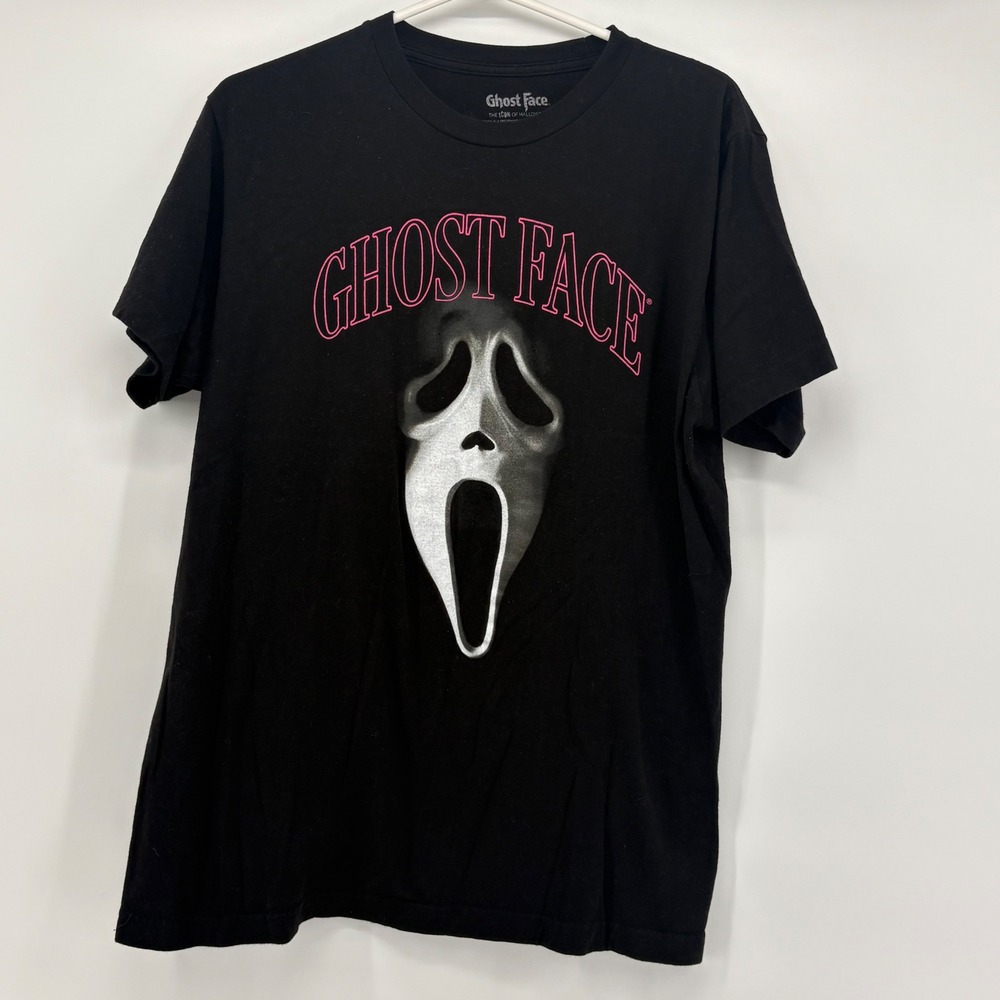 Ghost Face Scream‎ The Icon of Halloween Black Graphic T Shirt Mens Size M